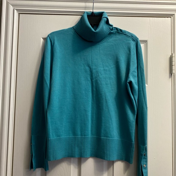 NWT NINE & Co. Collared Sweater With Snap On Sleeves/Collar Sz L - Picture 4 of 11